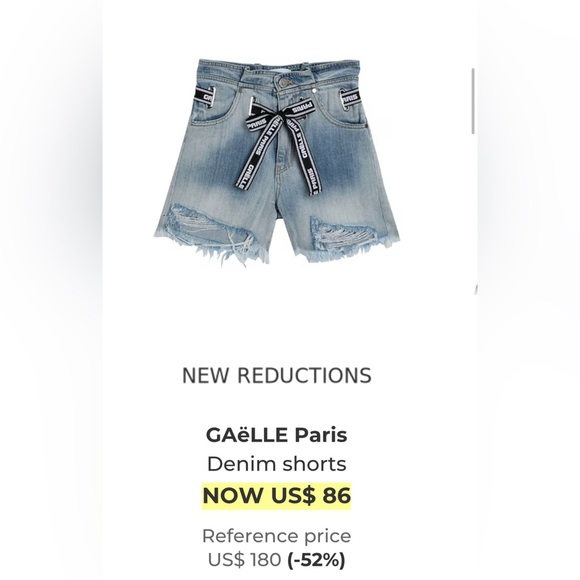 Gaelle Paris Denim distressed Shorts with detachable belt - Picture 7 of 7